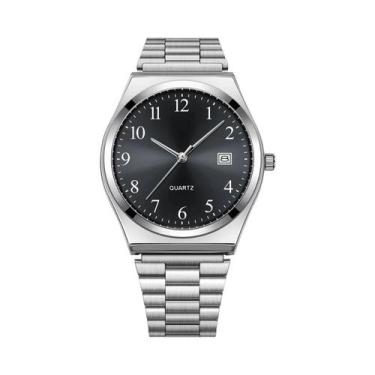 Imagem de Relógio De Pulso De Quartzo Com Mostrador Preto Em Aço Inoxidável LUCK