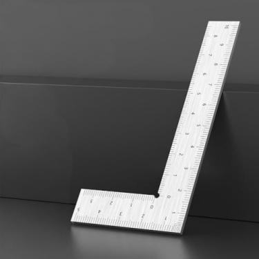 Imagem de Moldura quadrada de precisão de 100 mm x 50 mm, moldura quadrada em L de aço inoxidável e ferramenta de viga para marcenaria, layout e medição de 90 graus