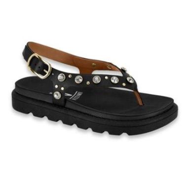 Imagem de Papete Sandalia Feminina Vizzano Tratorada Aplique Pedras Dedo Lançamento Ref: 6510.125-Feminino