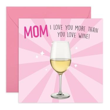 Imagem de CENTRAL 23 Hilarious Mom Birthday Card Joke – "Love You More Than You Love Wine" – Cartão de Dia das Mães para Mamãe, Mamãe, Ela, Senhoras, Mulheres do Filho e Filha - Adora Vinho Branco - Vem com