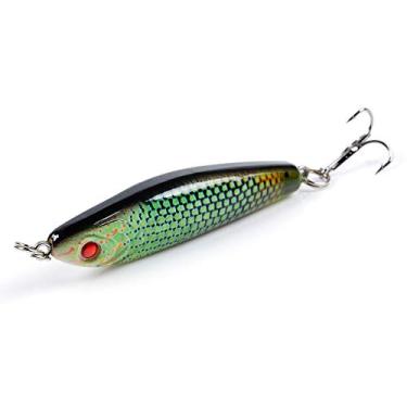 Imagem de Isca de Lure Lápis Iscas Afundantes Artificial Rígida Esterco Pesca Padrões Realistas Alta Resolução Anzóis Triplos Afia