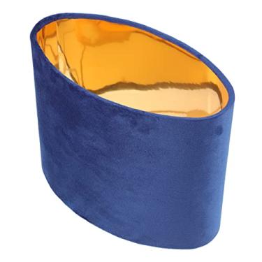 Imagem de KALLORY Abajur oval prático 23 x 13 cm Tecido de veludo com cobertura interna dourada para luminária de parede de chão de mesa multiuso