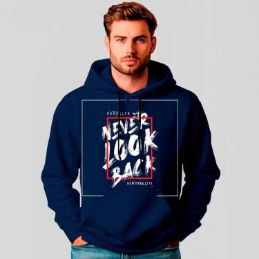 Imagem de Moletom Canguru Estampado Never Look Back REF1495-Masculino