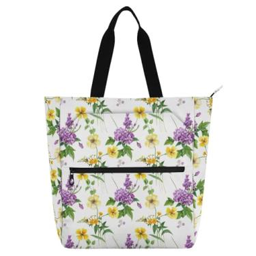 Imagem de Bolsa de ombro portátil impermeável com estampa de folhas silvestres para crianças e adultos