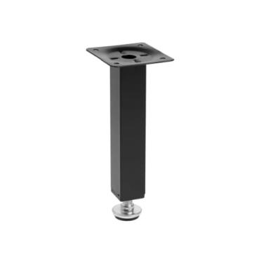 Imagem de Kit 4 Pés Para Móveis Preto Regulável Quadrado 10cm / 15cm(15cm (150mm))
