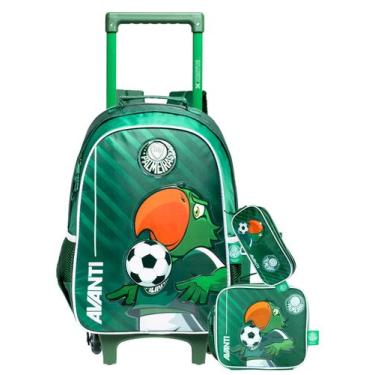 Imagem de Kit Escolar Palmeiras Mochila Rodinha + Lancheira + Estojo - Xeryus