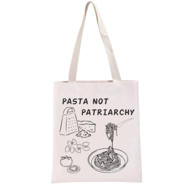 Imagem de G2TUP Feminist Gift Pasta not Patriarchy Tote Bag Cheese Italian Handbag Feminism Gift Pasta Lover Gifts, Pasta Not Patriarchy Tb