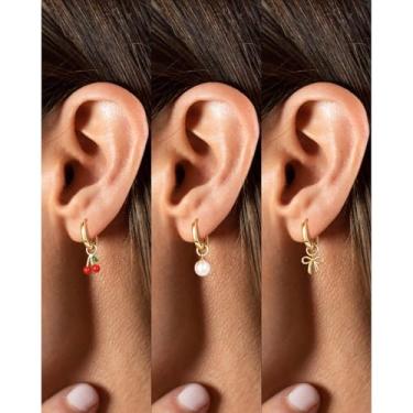 Imagem de Brinco feminino, pulseira de ouro de camada delicada empilhável para mulheres, joias da moda | Presente de festa, banhado a ouro 14K, standard, Latão, Sem pedra preciosa