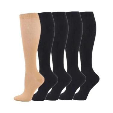 Imagem de Meias De Compressão Até O Joelho Para Homens E Mulheres, 5 Pares, 20-3