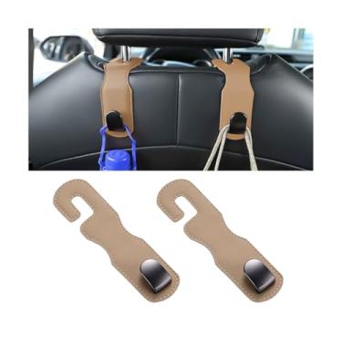 Imagem de FALVFUN 2 peças de gancho de encosto de cabeça para assento de carro, suporte de armazenamento de banco traseiro de veículo para bolsa, chapéu, elegante, organizador de gancho de mercearia, universal