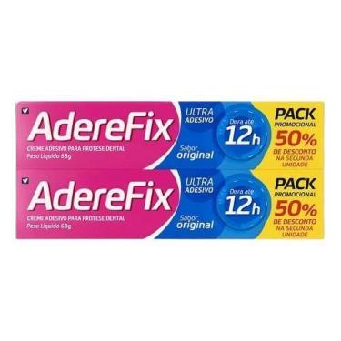 Imagem de Aderefix fixador de protese dentaria 68g pack c/ 2