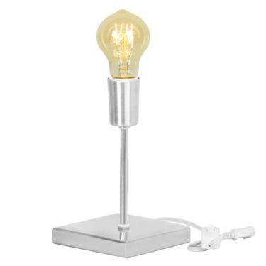 Imagem de Luminária de Mesa Abajur Vintage Escovado - MARRYLUZ, Bivolt