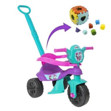 Imagem de Motoca Triciclo Kendy com protetor apoio pedal empurrador e Cubo Educa