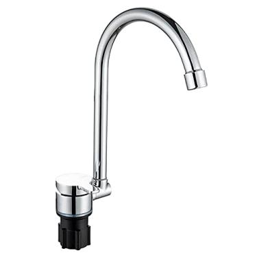 Imagem de Faucet de Cozinha Plegável com Rotação 360 Mão Única em Cobre Mangueira Entrada Água Fria e Quente para Caravana RV Caravan Camper Barco Marítimo Camp