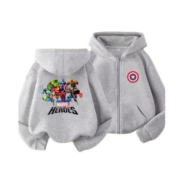 Imagem de Moletom Com Capuz Do Capitão América Da Marvel Para Meninos E Meninas,