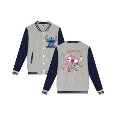 Imagem de Jaqueta De Moletom Unissex Infantil Y2K Disney Stitch Estilo Baseball 