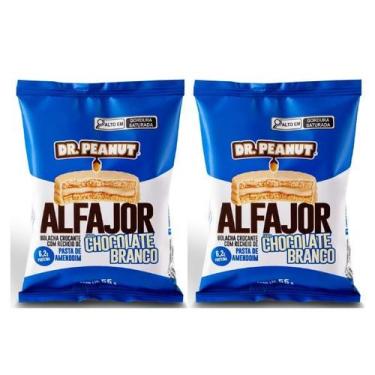 Imagem de Kit 2 Alfajor Dr Peanut Chocolate Branco 55g Unidade Whey Protein