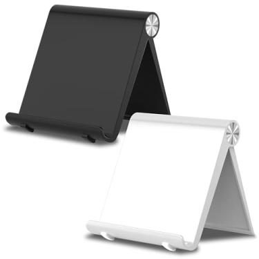 Imagem de HZZADZXW Suporte dobrável para celular, suporte portátil para celular, base ajustável para tablet, acessórios de mesa de escritório para iPhone 17 16 15 14 13 Pro Max Air, Galaxy S25, S24, preto e