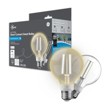 Imagem de GE Lâmpada LED inteligente Cync, lâmpada globo G25, funciona com Amazon Alexa e Google Home, luz WiFi, branco macio, 60 W (pacote com 2)