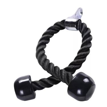 Imagem de Corda Para Polia Profissional Musculação Treino Academia Crossover Pullover Puxador Preto Triceps Biceps Antebraço