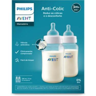 Imagem de Kit Duplo Mamadeira Clássica 330ml Anti-colic - Nacional - Philips Ave