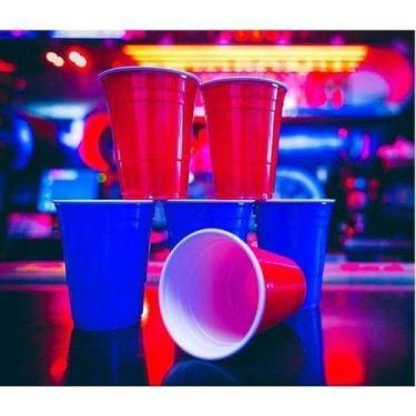 Imagem de Copo Americano 25un Beer Pong Red Cup Vermelho Azul Preto - Trik Trik,