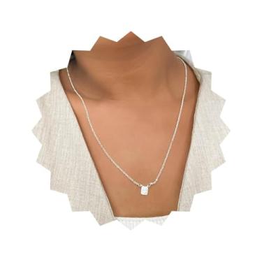 Imagem de ROHNES Cordão Escapulário Pai Nosso Folheado a Prata 925, Feminino, Aço Inoxidável, Colar, Prata, Metal