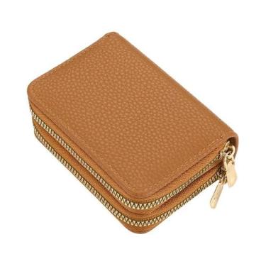 Imagem de Carteira Feminina De Grande Capacidade Com Zíper Duplo, Porta-Cartões 