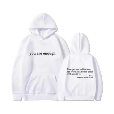 Imagem de Hoodie Retro Unissex Estilo Street Hip Hop, Você É Suficiente, Hoodie 