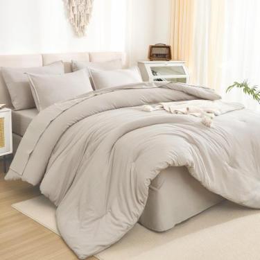 Imagem de Conjunto de edredom Litanika Linen King Size, 7 peças, cama em uma bol
