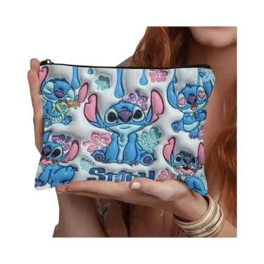 Imagem de Bolsa De Cosméticos Disney Stitch De Grande Capacidade, Bolsa Feminina
