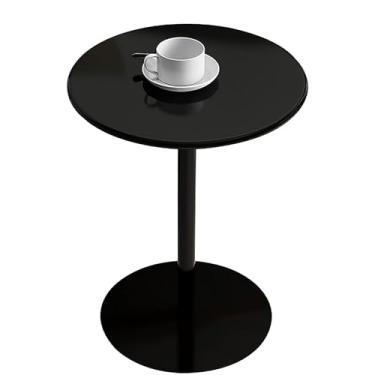 Imagem de Mesa lateral de ferro, mesa de centro redonda moderna, mesa de destaque escandinavo para sala de estar, quarto, escritório, uso interno/externo, altura 28,3