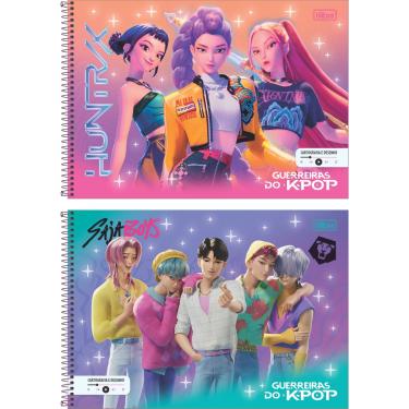 Imagem de CADERNO ESPIRAL CARTOGRAFIA DESENHO GUERREIRAS DO K-POP 80F
