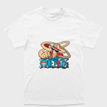 Imagem de Camiseta Branca One Piece  Monkey D. Luffy gomu gomu pistola Tamanho:G