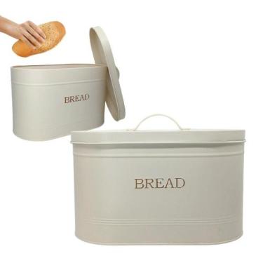 Imagem de Porta Mantimentos Retangular Pão Bread Com Tampa Aço 34x18cm - MUNDIAR
