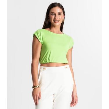 Imagem de Blusa Feminina Manga Curta Rovitex Verde, G, Verde
