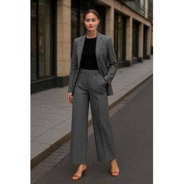 Imagem de Conjunto feminino alfaiataria G - Nk Modas, Cinza médio