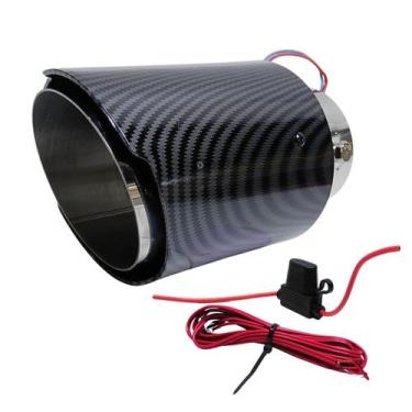 Imagem de Ponteira Universal Para Escapamento Com Luz Led Efeito Fogo - DSTAL