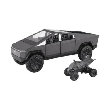 Imagem de Caminhão Miniatura Tesla Cybertruck Em Escala 1:24 Em Liga Metálica Pa