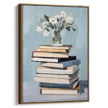 Imagem de Quadro decorativo Livros - Mioquadros, 120x80 cm, Tabaco