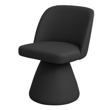 Imagem de Cadeira De Jantar Liz Base Fixa Corano Preto - Nexta Casa