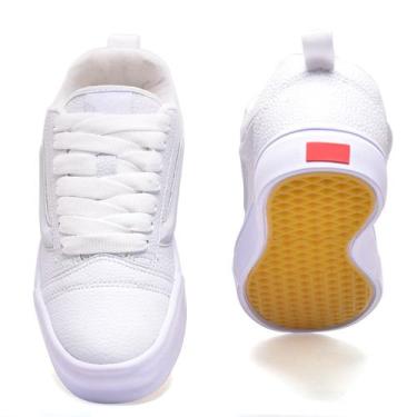 Imagem de Tênis Skatista Skuul Feminino Masculino Unissex Streetwear, Branco cro