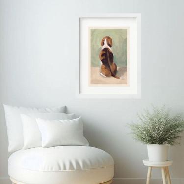 Imagem de Quadro Efeito Pintura Beagle- 60x48cm