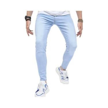 Imagem de Calça Jeans Masculina Slim Fit Stretch Preta Estilo Biker Casual 2025 