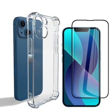 Imagem de Capa Case Anti Impacto Compatível Iphone 13 tela 6.1 + Pelicula 3D - I