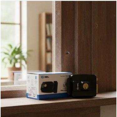 Imagem de Fechadura Eletrica Sobrepor Hdl Compacta Abre Para Dentro Preta