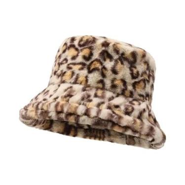 Imagem de Chapéu De Inverno Feminino Quente E Confortável Com Estampa De Leopard