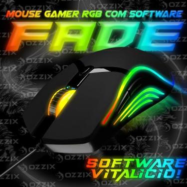 Imagem de Mouse Gamer Fade LED RGB 8000DPI com Software 7 Botões Programáveis DP