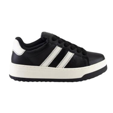 Imagem de Tênis Plataforma Feminino Ramarim Estilo Moderno 25-99201, 36, Preto