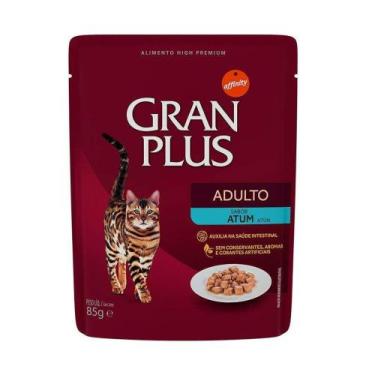 Imagem de Ração Úmida GranPlus Gourmet Sachê para Gatos Adultos Sabor Atum - 85g